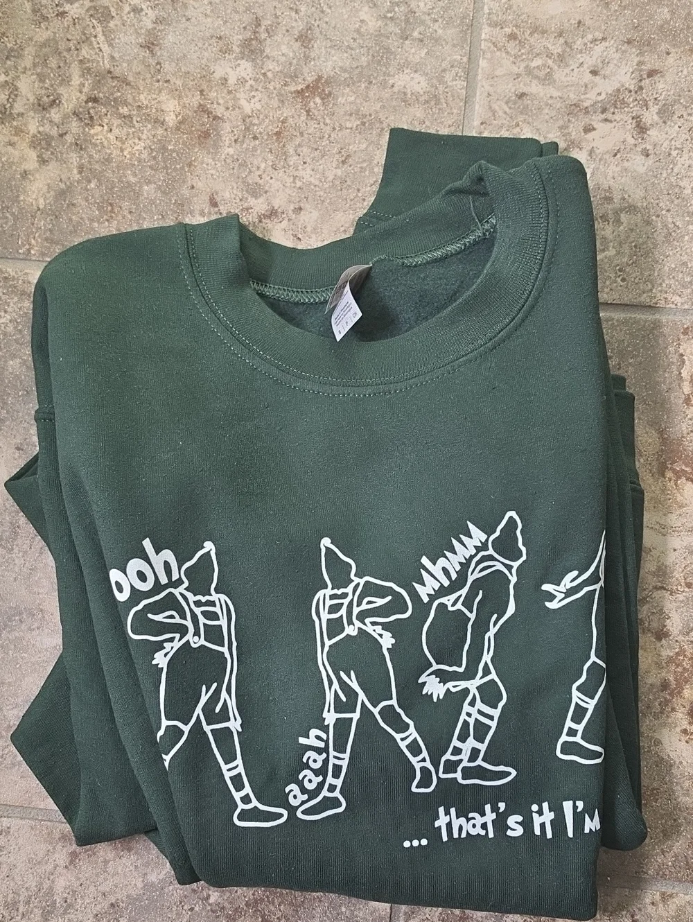 Gildan Forest Green Graphic Crewneck Sweatshirt